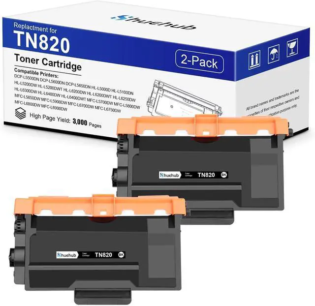 Main image of TN820 Black Toner Cartridge Replactment for Brother TN-820 TN820 Toner for HL-L6200DW HL-L5200DW MFC-L5850DW MFC-L5700DW MFC-L5900DW MFC-L6800DW DCP-L5600DN HL-L6400DW MFC-L5800DW Printer, 2-Pack
