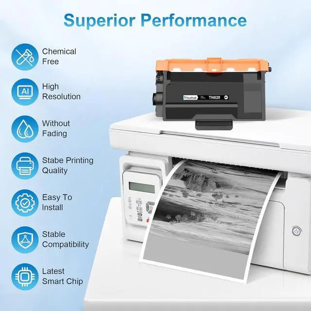 Alt view image 5 of 6 - TN820 Black Toner Cartridge Replactment for Brother TN-820 TN820 Toner for HL-L6200DW HL-L5200DW MFC-L5850DW MFC-L5700DW MFC-L5900DW MFC-L6800DW DCP-L5600DN HL-L6400DW MFC-L5800DW Printer, 2-Pack