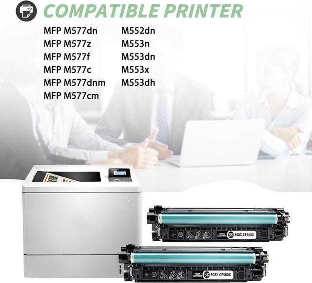 Alt view image 2 of 6 - 508X Toner Cartridge (with chip) : 2 Pack 508X |CF360X Black High Capacity Toner Cartridge Replacement for HP 508X for M552dn M553n M553dn M553x M553dh MFP M577dn MFP M577z Printer (13,000 Pages)