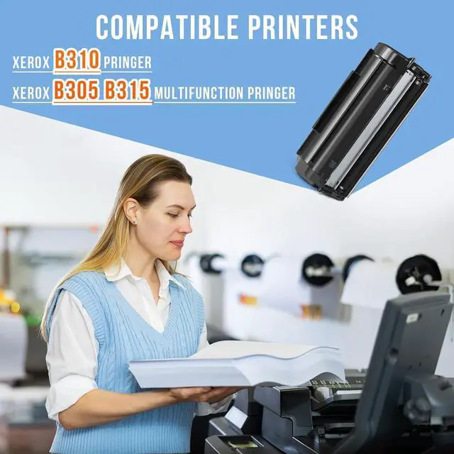 Alt view image 2 of 7 - for Xerox B305 B310 B315 Toner Cartridge (with Chip), 8000 Pages High Capacity 006R04377 Compatible 006R04376 006R04378 Black Ink Cartridge Replacement for Xerox B310 B315 B305 Printer (1 Pack)