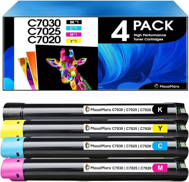 Main image of MasaiMara C7030 C7025 C7020 Compatible Toner Cartridges Replacement for Xerox 106R03737 106R03740 106R03739 106R03738 for Xerox Versalink C7020 C7025 C7030 Printer (Black Cyan Magenta Yellow, 4-Pack)