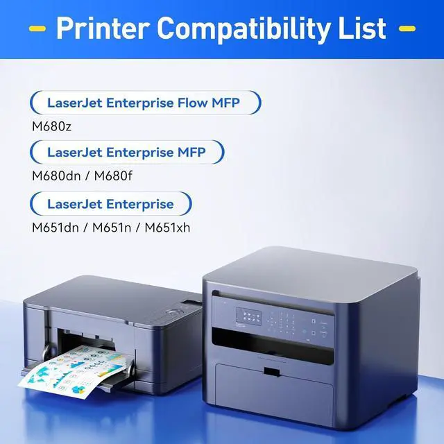 Alt view image 2 of 6 - 653X 653A Toner Cartridge Set 4-Pack High Yield Replacement for HP 653X 653A CF320X CF321A CF322A CF323A Compatible for HP Color Laserjet Enterprise Flow MFP M680z M680dn M680f Printer Ink Black Cyan