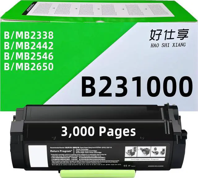 Main image of B231000 B241H00 B251X00 B261U00 Compatible High Yield Toner Cartridge Replacement for Lexmark B2338 MB2338 B2442 MB2442 B2546 MB2546 B2650 MB2650 Series Laser Printers (B231000-1Pack-3000Pages)