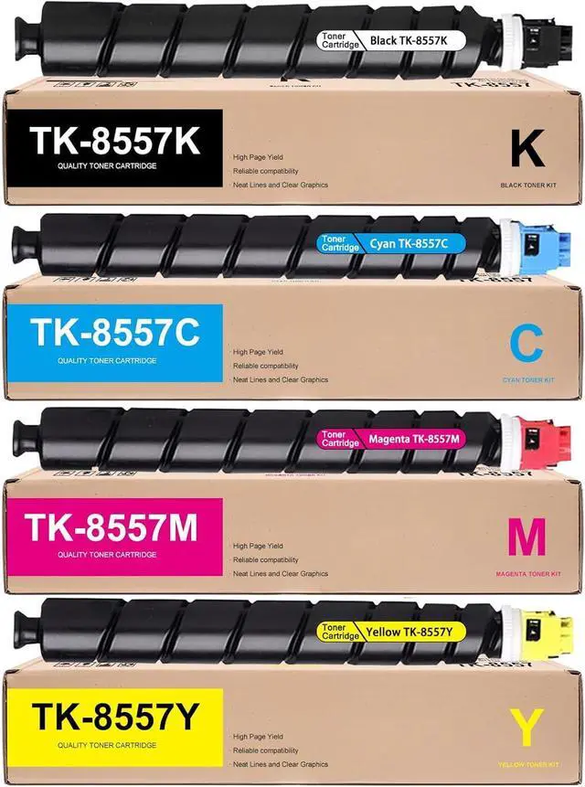 Main image of TK8557 (TK-8557) 4-Color Toner Cartridge TK-8557K TK-8557C TK-8557M TK-8557Y Replacement for Kyocera TK-8557 1T02XC0US0 1T02XCCUS0 1T02XCBUS0 1T02XCAUS0 for TASKalfa 5054ci 6054ci 7054ci Printer