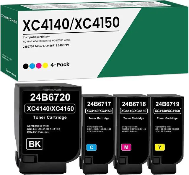 Main image of Remanufactured XC4140 XC4150 Toner Cartridge 24B6717 24B6718 24B6719 24B6720 High Yield Toner Replacement for Lexmark XC4150 XC4140 XC4143 XC4153 Printer Ink (4-Pack, Black Cyan Magenta Yellow)