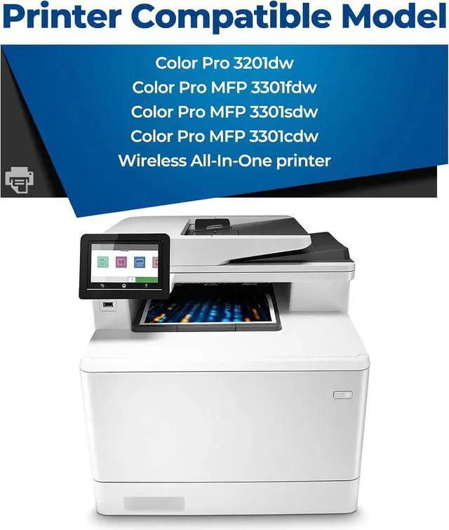Alt view image 2 of 7 - Compatible for HP 218X Toner Cartridges 4 Pack MFP 3301fdw 3301sdw 3201dw 3301 With Chip Replacement for HP 218X 218A 218 HP218X for Color Laser-Jet Pro 3201dw MFP 3301fdw 3301sdw 3301cdw 3201 Printer