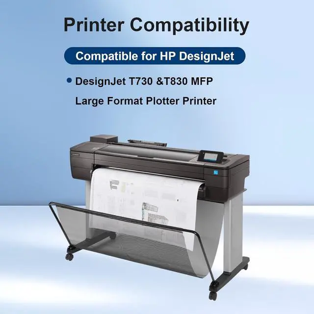 Alt view image 2 of 6 - 728 Ink Cartridges 300-ml 4-Pack Set Compatible with HP 728 728XL Ink Cartridges for F9J68A F9K17A F9K16A F9K15A Ink Kit for DesignJet T830 MFP T730 Large Format Plotter Printer (4-Pack, MBK/C/M/Y)