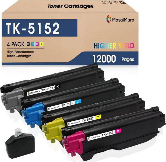 Main image of MasaiMara TK-5152 TK5152 High Yield Toner Cartridges Replacement for Kyocera ECOSYS M6035cidn M6535cidn P6035cdn Printer  TK-5152K TK-5152C TK-5152M TK-5152Y  Black, Cyan, Magenta, Yellow, 4-Pack
