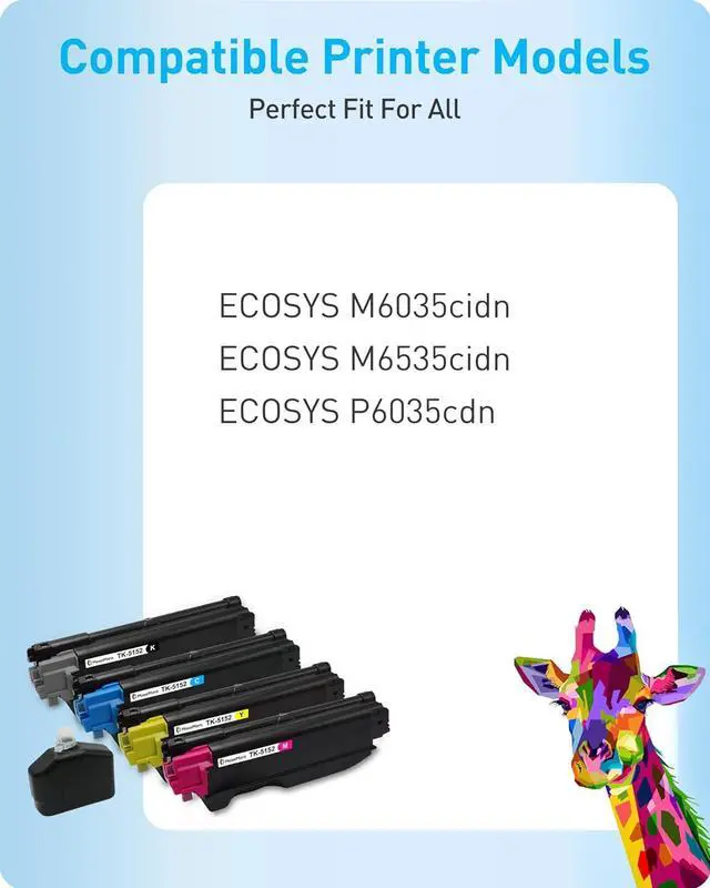 Alt view image 2 of 7 - MasaiMara TK-5152 TK5152 High Yield Toner Cartridges Replacement for Kyocera ECOSYS M6035cidn M6535cidn P6035cdn Printer  TK-5152K TK-5152C TK-5152M TK-5152Y  Black, Cyan, Magenta, Yellow, 4-Pack