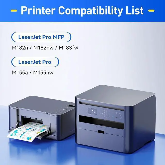 Alt view image 2 of 6 - 215A Toner Cartridge Set 4-Pack High Yield Replacement for HP 215A W2310A W2311A W2312A W2313A Compatible with HP Color LaserJet Pro MFP M182n M182nw M183fw M155a M155nw Printer Ink Black Magenta Cyan