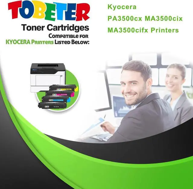 Alt view image 3 of 7 - ToBeter TK5372 TK-5372 Toner Replacement for Kyocera TK-5372 TK5372K TK5372C TK5372M TK5372Y Toner Cartridge for ECOSYS PA3500cx MA3500cix MA3500cifx Printer Toner, 4 Pack TK-5372 Toner, BK/C/M/Y
