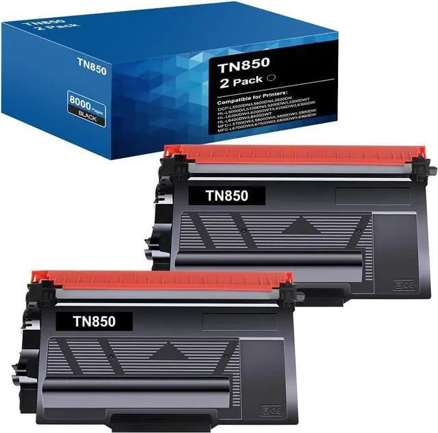 Main image of TN850 TN-850 High Yield Toner Cartridge 2-Pack TN820 Black Compatible Toner Repalcement for Brother MFC-L5850DW HL-L6200DW MFC-L5900DW MFC-L5700DW HL-L5200DW MFC-L5800DW DCP-L5500DN Printer Ink
