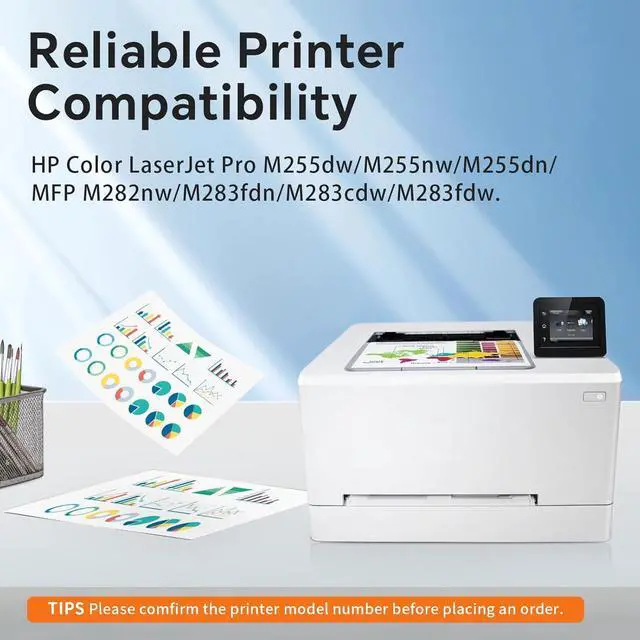 Alt view image 2 of 6 - 206X Compatible Replacement for Toner Cartridge for HP 206 206X 206A Toner Cartridges 4 Pack High Yield to Use with HP Color Laserjet Pro MFP-M283fdw M283cdw Pro M255dw M283 M255 (BK/C/M/Y 4 Pack)