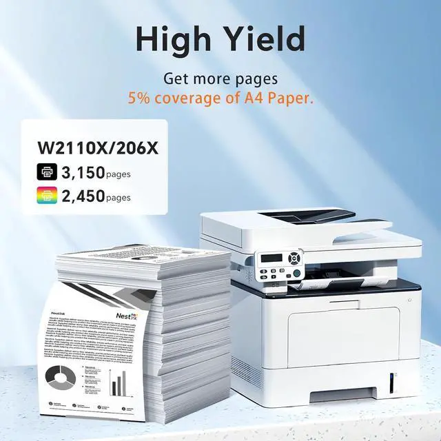 Alt view image 3 of 6 - 206X Compatible Replacement for Toner Cartridge for HP 206 206X 206A Toner Cartridges 4 Pack High Yield to Use with HP Color Laserjet Pro MFP-M283fdw M283cdw Pro M255dw M283 M255 (BK/C/M/Y 4 Pack)