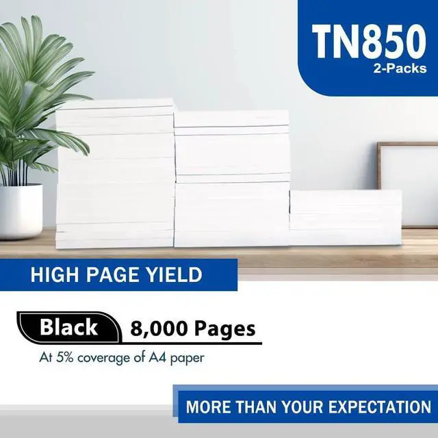 Alt view image 4 of 6 - TN850 TN-850 High Yield Toner Cartridge 2-Pack TN820 Black Compatible Toner Repalcement for Brother MFC-L5850DW HL-L6200DW MFC-L5900DW MFC-L5700DW HL-L5200DW MFC-L5800DW DCP-L5500DN Printer Ink