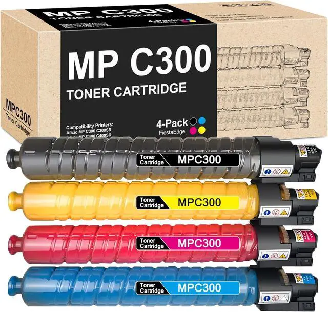 Main image of MP C300 C400 C401 Toner Cartridge 4-Pack 841724 841725 841726 841727 Replacement for Ricoh MPC300 for Aficio MP C300 C300SR C400 C400SR, MP C401 C401SR Printer Toner (Black Cyan Magenta Yellow)