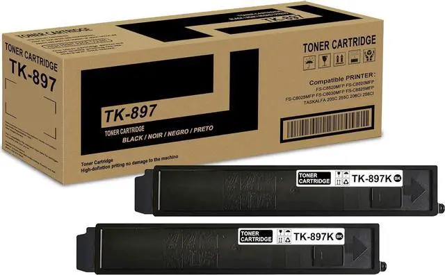 Main image of 2 Pack TK-897K 1T02K00US0 Black Toner Cartridge High Yield Compatible TK-897K TK897K Replacement for Kyocera FS-C8520MFP FS-C8025MFP FS-C8030MFP FS-C8525MFP TASKalfa 205c 255c 206ci 256ci Printer