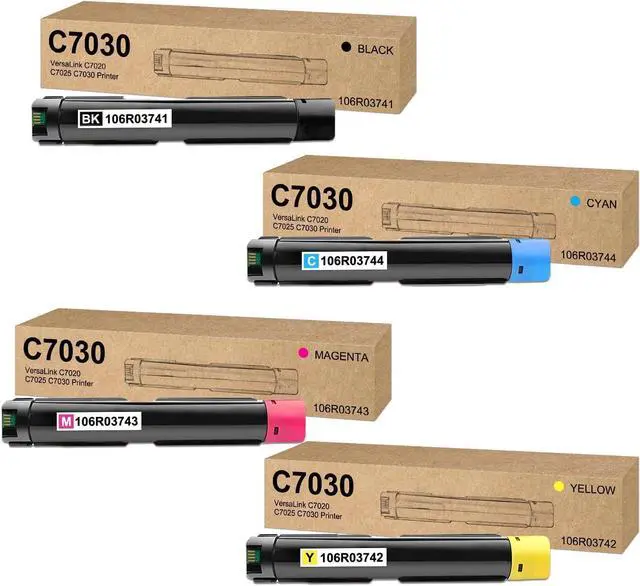 Main image of VersaLink C7030 C7020 C7025 Compatible Toner Cartridge for Xerox Versalink C7020 C7025 C7030 Color Printers ( 4 Pack) Extra High Capacity Toner for Xerox 106R03741 106R03742 106R03743 106R03744