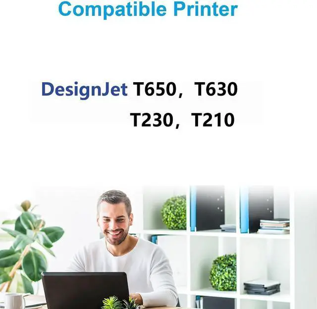 Alt view image 2 of 6 - 712XL 712 XL High Yield Ink Cartridges Set : T230 T650 T630 T210 Replacement for HP 712 712XL Ink Tank for HP DesignJet T650T630T230T210 Studio Plotter Printer (4 Pack, Black,Cyan,Magenta,Yellow)