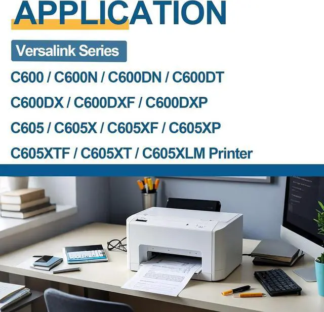Alt view image 2 of 6 - Versalink C600 C605 Toner Cartridge High Yield 106R03896 106R03897 106R03898 106R03899 Compatible for Versalink C600 C600DT C600DX C600DXF C600DXP C600N C605 C605X C605XLM Printer(4 PK,BK/C/M/Y)