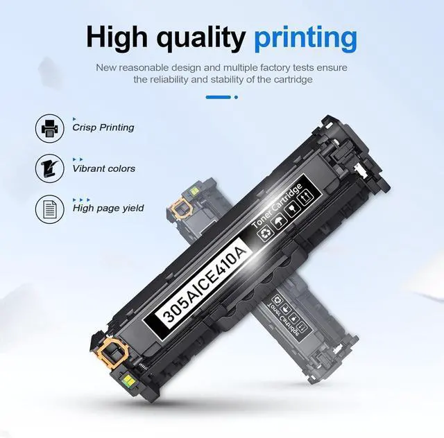 Alt view image 5 of 6 - 305A CE410A Black Toner Cartridge 1-Pack: Works with Laser Pro 300 Color M351a MFP M375nw Laser Pro 400 Color M451dn M451dw M451nw MFP M475dn M475dw Printer Replacement for HP 305A Black Toner 305X