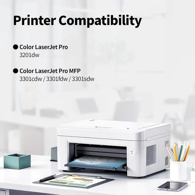 Alt view image 2 of 7 - 218A Toner Cartridge 4 Pack (with Chip) Replacement for HP 218 A 218X W2180A W2180X Toner Cartridges for Laser Jet Pro 3201dw MFP 3301cdw 3301fdw 3301sdw Printer Ink (Black/Cyan/Yellow/Magenta)