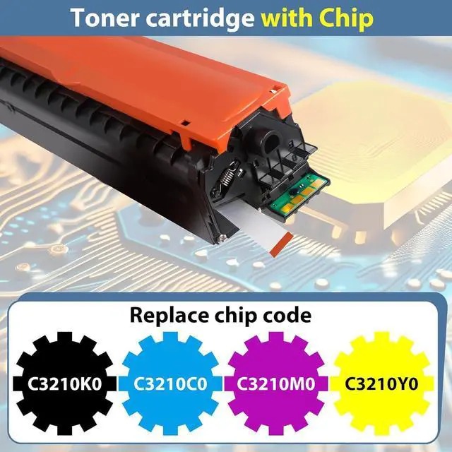 Alt view image 2 of 7 - Toner Cartridges for Lexmark MC3224 MC3326 MC3426 Printer,C3210k0 C3210C0 C3210M0 C3210Y0 Replacement MC3326i MC3224i C3224dw C3326dw MC3224dwe MC3224adwe MC3326adwe MC3426adw Ink Cartridge(4 Pack)