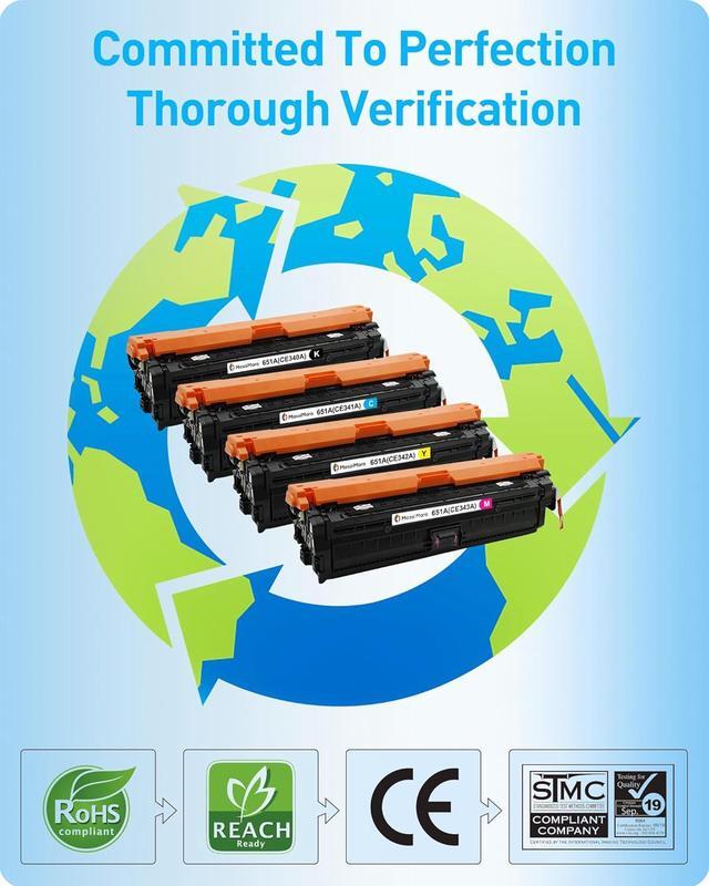 Alt view image 4 of 7 - MasaiMara Compatible Toner Cartridges Replacement for HP 651A CE340A CE341A CE343A CE342A for HP Enterprise 700 Color MFP M775 M775dn M775f M775z M775z+ Printer (Black Cyan Magenta Yellow, 4-Pack)
