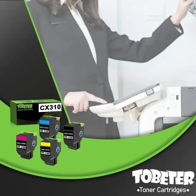 Alt view image 7 of 7 - ToBeter Remanufactured CX310 CX410 CX510 Toner Replacement for Lexmark 80C1SK0 80C1SC0 80C1SM0 80C1SY0 Toner for CX310n CX310dn CX410de CX410dte CX410e CX510de CX510dhe Printer Toner ( BCMY, 4 Pack)
