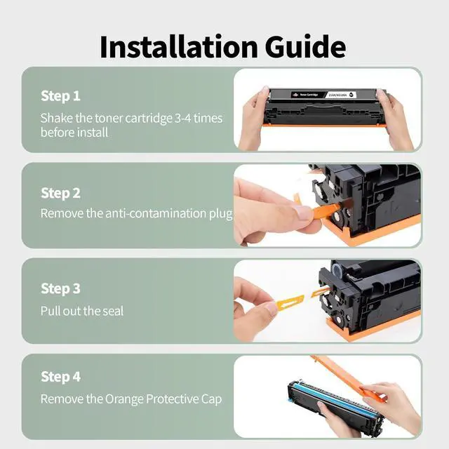 Alt view image 6 of 7 - 218A Toner Cartridge 4 Pack (with Chip) Replacement for HP 218 A 218X W2180A W2180X Toner Cartridges for Laser Jet Pro 3201dw MFP 3301cdw 3301fdw 3301sdw Printer Ink (Black/Cyan/Yellow/Magenta)