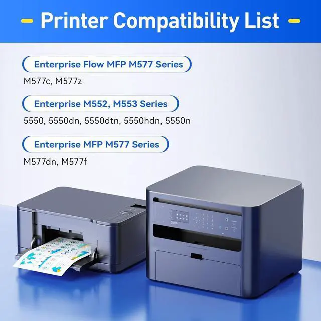 Alt view image 2 of 6 - 508X Toner Cartridge Set 4-Pack High Yield Replacement for HP 508X 508A CF360X CF361X CF362X CF363X Color Laserjet M552dn M553dh M553dn M553n M553x MFP M577dn M577f M577c M577z Printer Ink Black Copy