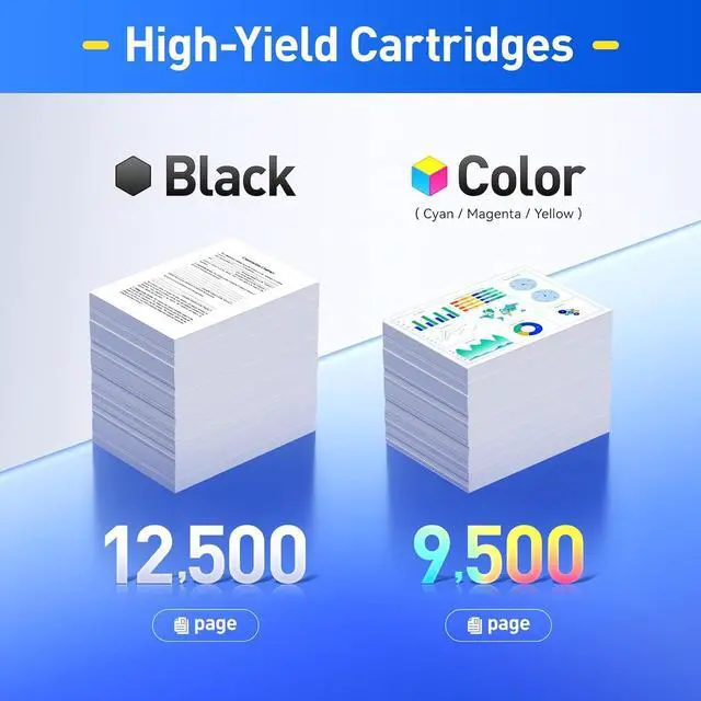 Alt view image 3 of 6 - 508X Toner Cartridge Set 4-Pack High Yield Replacement for HP 508X 508A CF360X CF361X CF362X CF363X Color Laserjet M552dn M553dh M553dn M553n M553x MFP M577dn M577f M577c M577z Printer Ink Black Copy