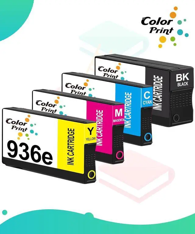 Alt view image 2 of 7 - ColorPrint Compatible 936e Ink Cartridges Combo Pack Replacement for Hp 936e for OfficeJet 9122e OfficeJet Pro 9110b 9125e 9128e 9130b 9135e Wide Format 9730e Printer (4Pack,Black,Cyan,Magenta,Yellow)