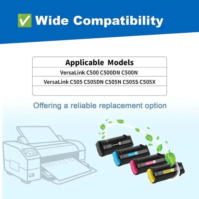 Alt view image 2 of 6 - Extra High Yield VersaLink C500 C505 Toner Cartridge (12,100 Pages) Replacement for Xerox VersaLink C500 C500DN C500N C505 C505DN C505N C505S C505X Printers(106R03869 106R03866 106R03867 106R03868)