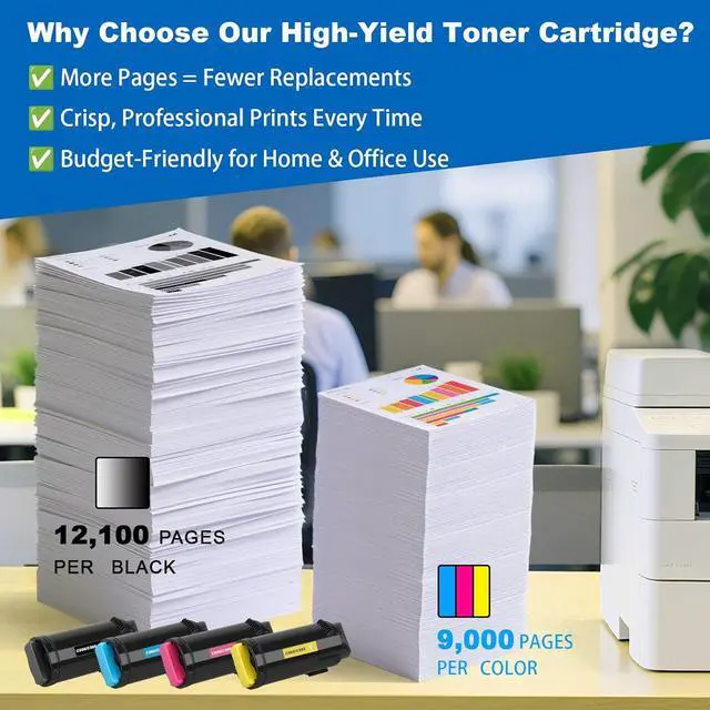 Alt view image 3 of 6 - Extra High Yield VersaLink C500 C505 Toner Cartridge (12,100 Pages) Replacement for Xerox VersaLink C500 C500DN C500N C505 C505DN C505N C505S C505X Printers(106R03869 106R03866 106R03867 106R03868)