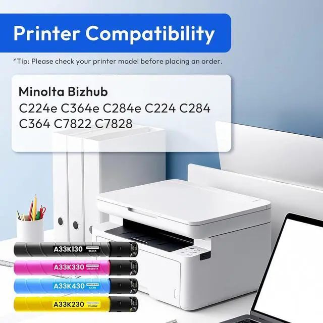 Alt view image 2 of 6 - TN321 Toner Cartridge Replacement for Konica TN-321 Toner Cartridges A33K130 A33K430 A33K330 A33K230 High Yield Works with Minolta Bizhub C224e C364e C284e C224 C284 C364 Printer (4-Pack, K/C/M/Y)