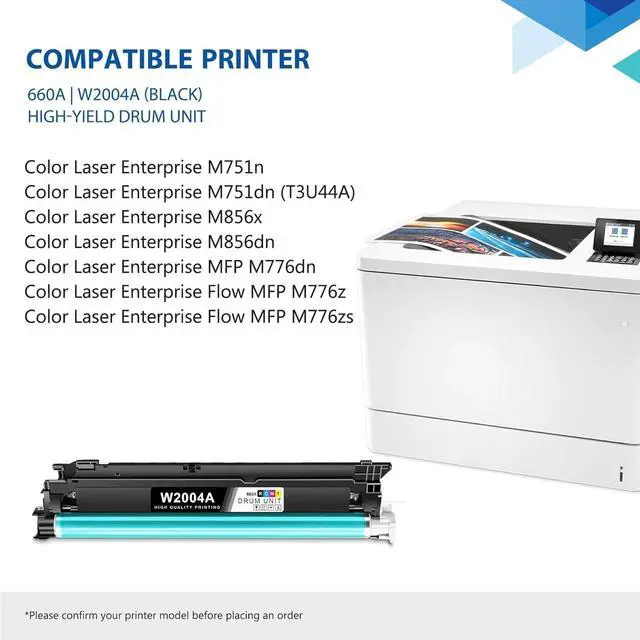 Alt view image 2 of 7 - 660A W2004A Color Drum Unit 1 Pack: 660A Imaging Drum Remanufactured Replacement for HP 660A Drum Unit Works with Laser Enterprise M751n M751dn M776zs M776dn M776z M856x M856dn Printer (Not Toner)