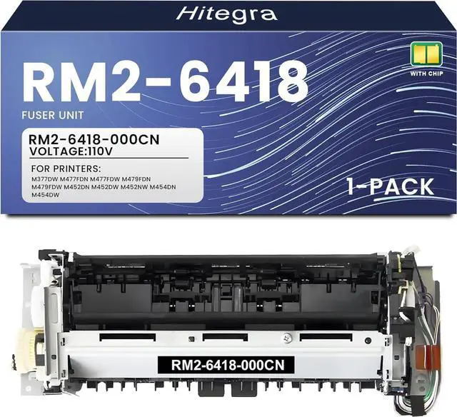 Main image of RM2-6418 RM2-6460 Fuser Unit RM2-6418-000CN RM2-6460-000CN Replacement for HP RM2-6418 Fuser for M455dn M452dn M452dw M452nw M454dn M454dw M377dw M477fdn M477fdw M479fdn M479fdw Printer, 1-Pack (110V)