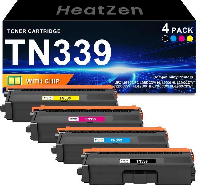 Main image of TN339 Toner Cartridges Set (4-Pack, KCMY) High Yield Replacement for Brother TN339BK TN339C TN339M TN339Y Toner Cartridge for MFC-L9550CDW HL-L9200CDW HL-L9300CDW MFC-L9550 HL-L9200 HL-L9300 Printer