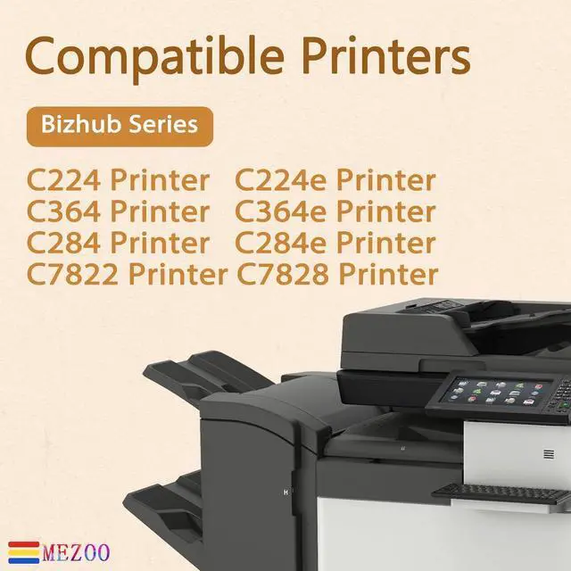 Alt view image 2 of 6 - MEZOO TN-321 TN321 Toner Cartridge Black Cyan Magenta Yellow Replacement for TN321 A33K130 A33K430 A33K330 A33K230 Toner for Bizhub C224e C364e C284e C224 C284 C364 C7822 C7828 Printers(4 Pack)