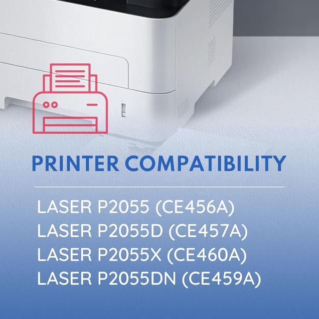 Alt view image 2 of 7 - 05X Black High Yield Toner Cartridge 2 Pack CE505XD with Chip, 05X CE505X Toner Replacement for HP 05X Toner Cartridge 05A CE505A Toner Compatible with Laser P2055, P2055d, P2055dn, P2055x Printer