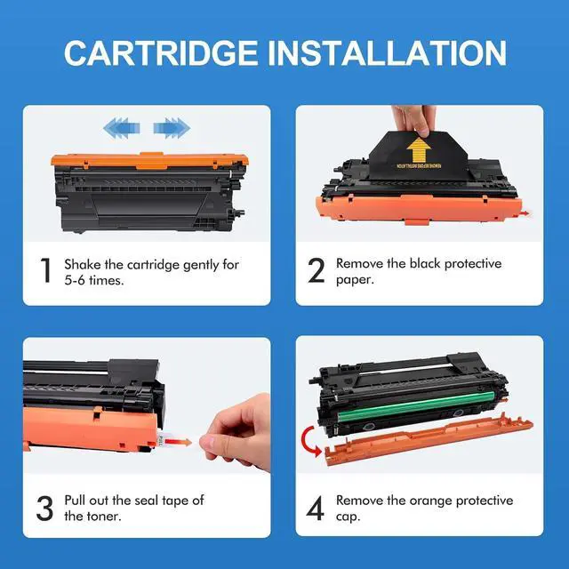 Alt view image 4 of 6 - 655A Toner Cartridge 4 Pack Compatible Replacement for HP 655A CF450A Black CF451A Cyan CF452A Magenta CF453A Yellow for Color Enterprise M652n M652dn M653dn M653x M653dh M681dh M681f M682z Printer