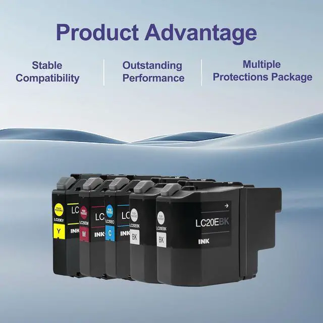Alt view image 4 of 6 - LC20E Super High Yield Ink Cartridge Set Replacement for Brother LC20EBK LC20EC LC20EM LC20EY LC20E XXL Ink Cartridges MFC-J5920DW MFC-J985DW MFC-J775DW MFC-J985DWXL Printer (2BK/C/M/Y, 5 Pack)