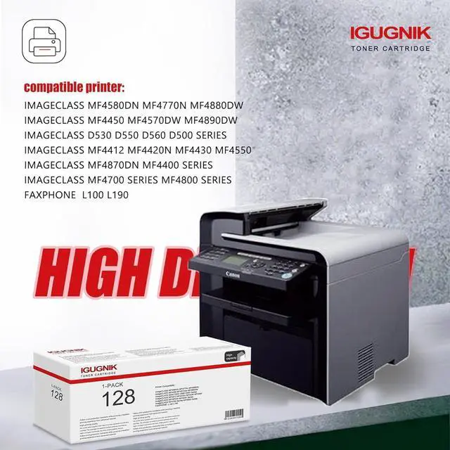 Alt view image 2 of 6 - 2 Pack 128 Black Toner Cartridge Replacement for Canon 128 Work with ImageCLASS MF4580dn MF4770n MF4880dw MF4450 MF4570dw MF4890dw D530 D550 D560 D500 Series MF4412 MF4420n FAXPHONE L100 L190| 128