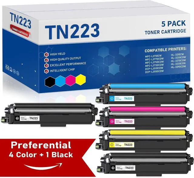 Alt view image 2 of 7 - TN223 TN223BK/C/M/Y High Yield Toner Cartridge Replacement for Brother TN-223BK/C/M/Y TN-227 TN227 for HL-L3210CW HL-L3290CDW HL-L3270CDW MFC-L3770CDW MFC-L3750CDW Printer (5 Pack, Business Toners)