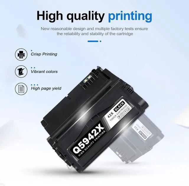 Alt view image 5 of 6 - 42X High Yield Black Toner Cartridge Q5942X (22,000 Pages) for Laser 4240n 4250 4250n 4250tn 4250dtn 4250dtnsl 4350n 4350tn 4350dtn 4350dtnsl Printer Replacement for HP 42X Q5942X 42A Q5942A Toner