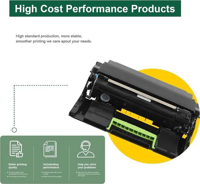 Alt view image 6 of 7 - 50F0Z00 Imaging Unit-Replacement for Lexmark 50F0Z00 for MS310d MS310dn MS410dn MX410de MS510dn MX511de MS610dn MS610de MS610dte MS410d MX611de MX611dfe MX611dhe Printer (NO Toner) 1-Pack,Black