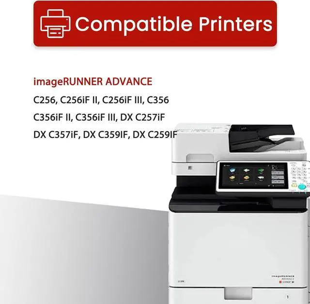 Alt view image 2 of 7 - GPR-58 Toner Cartridge (with Standard Chip) Replacement for Canon GPR-58 Toner Cartridge 2182C003AA 2183C003AA 2184C003AA 2185C003AA for ImageRunner Advance C356 C256 C356iF C256iF Printers, 4 Pack