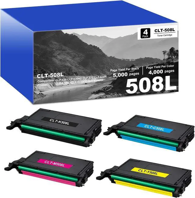 Main image of CLT508L CLT-508L Toner Cartridge Compatible for Samsung CLT 508L CLT-K508L CLT-C508L CLT-M508L CLT-Y508L Toner for CLP-620 CLP-620ND CLP-670 CLP-670N CLP-670ND CLX-6220FX CLX-6250FX Printer, 4 Pack