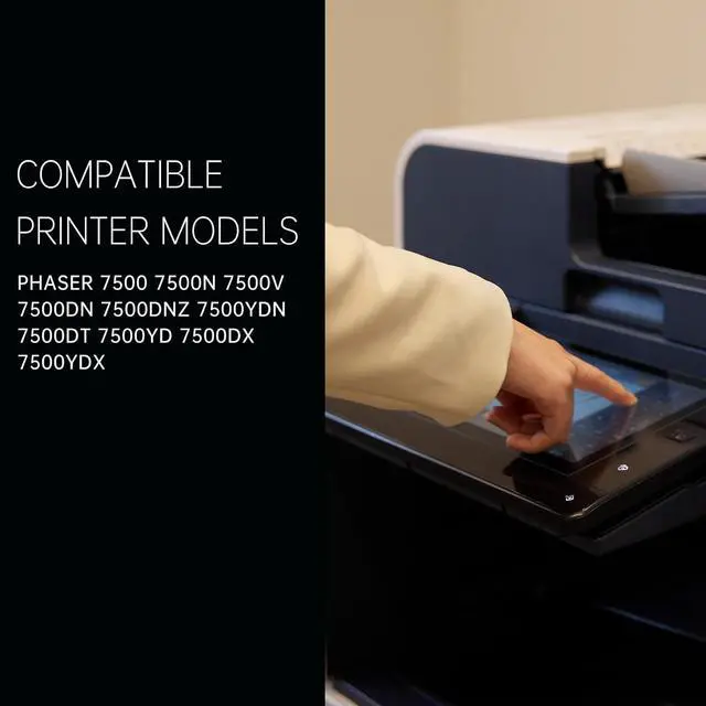 Alt view image 2 of 6 - 7500 Black Cyan Magenta Yellow High Capacity Toner Cartridge Replacement for Xerox 106R01439 106R01436 106R01437 106R01438 for Xerox Phaser 7500 7500N 7500V 7500DN 7500DNZ 7500YDN 7500DT 7500YD 7500DX